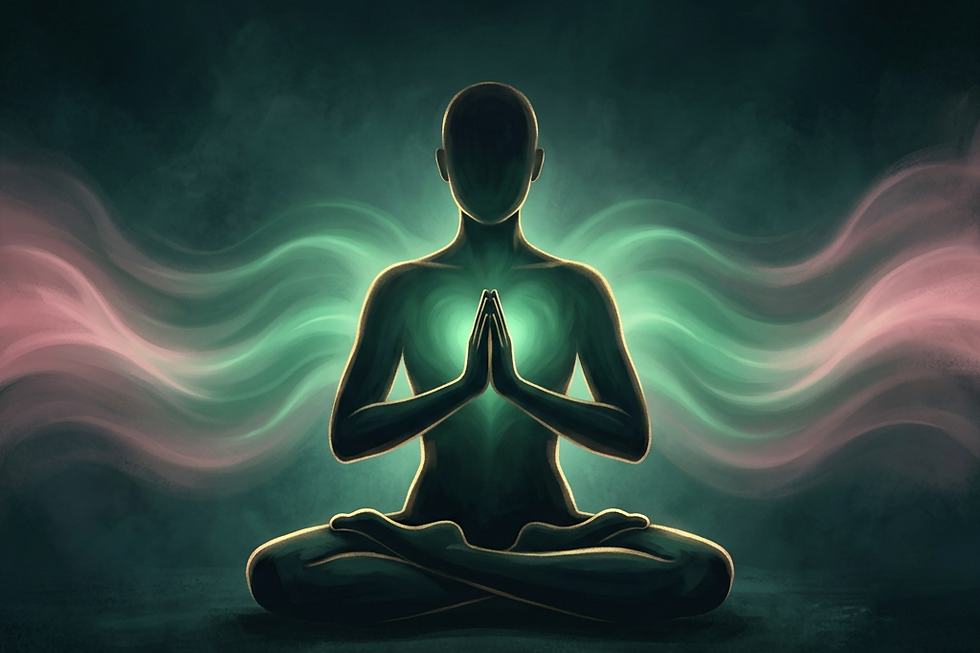 Kalp Çakrası Meditasyonu — Lotus Pozisyonu Silueti
