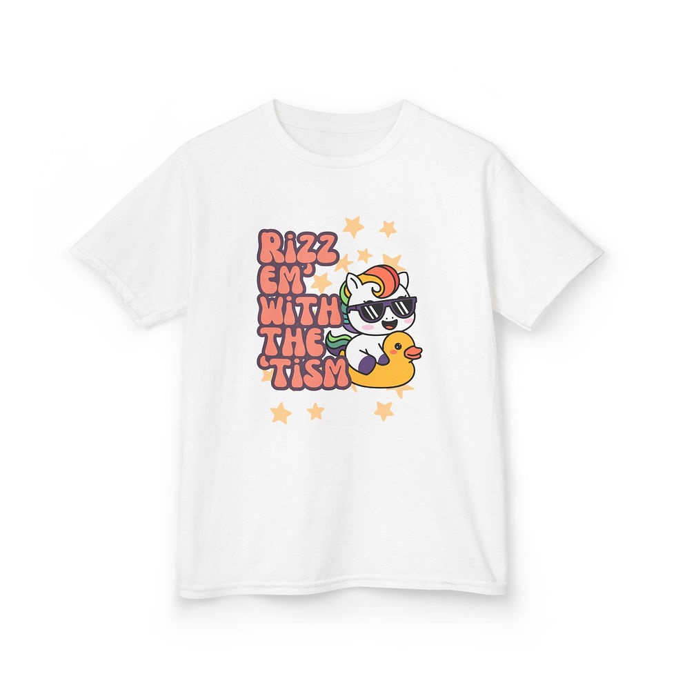 Thumbnail: "Rizz Em With The Unicorn" Fun Kids Autism T-Shirt