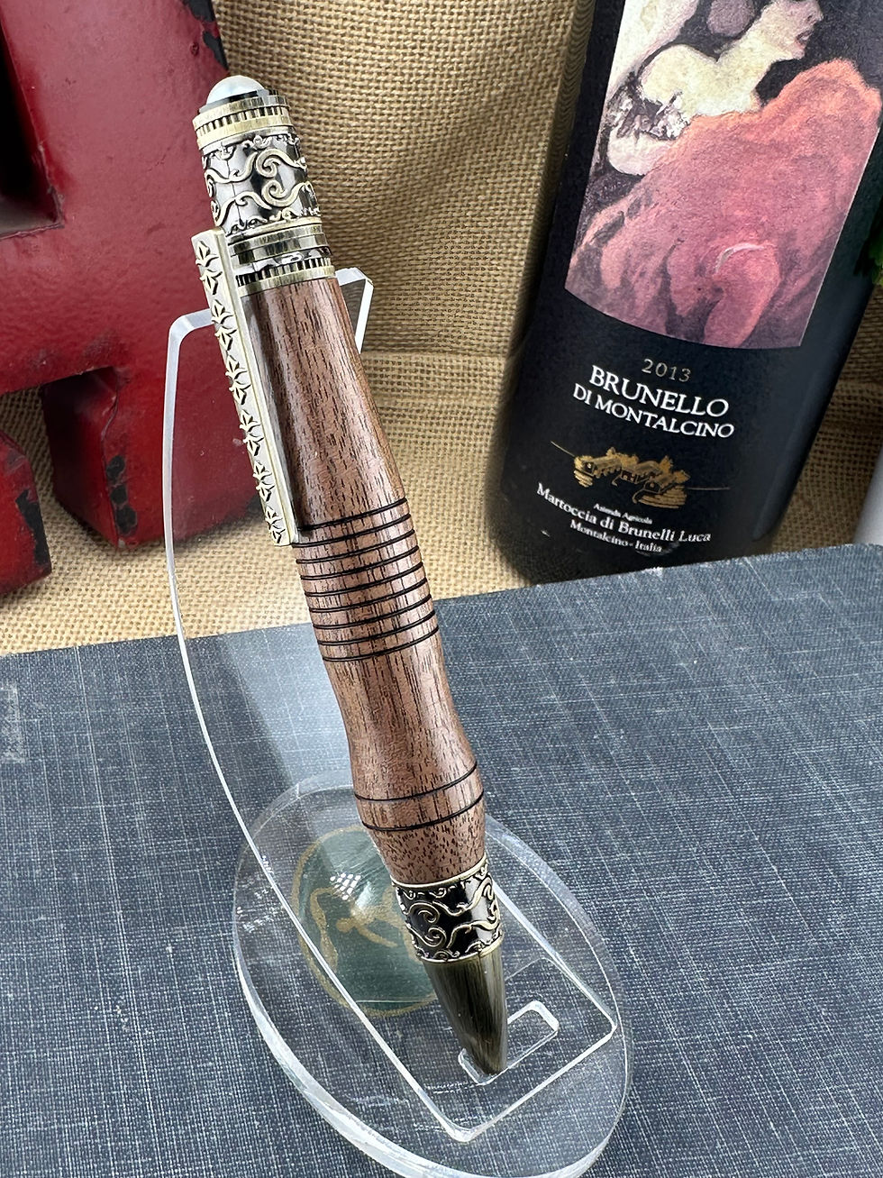 Thumbnail: Ornate Pearl Twist Pen - Walnut