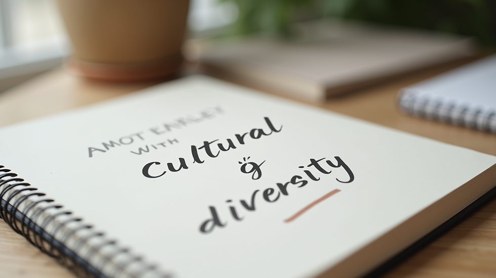 Close-up of a notebook with notes on cultural diversity