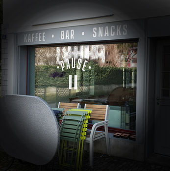 Mockup des Schaufensters für PAUSE