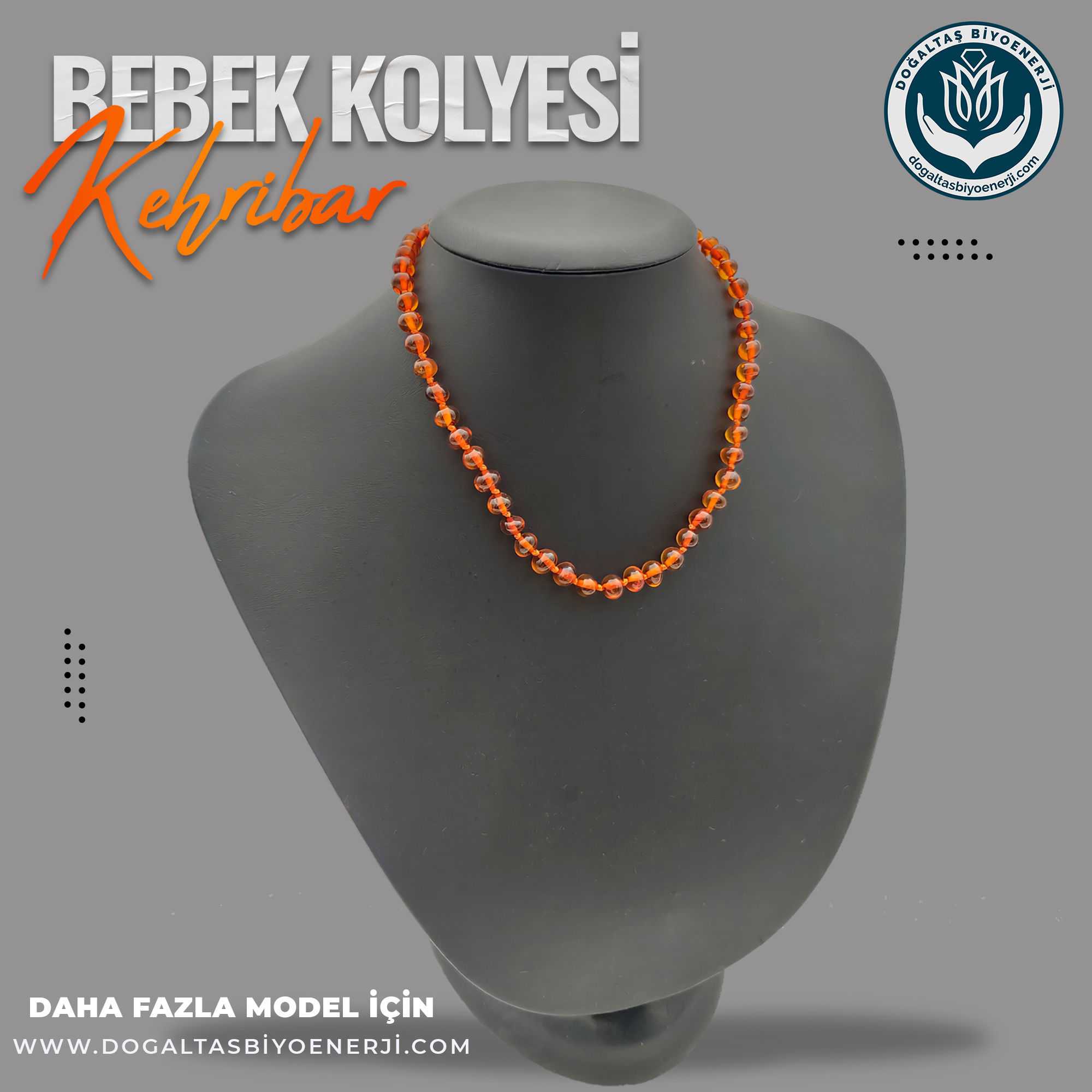 Bal Rengi Kehribar Bebek Kolyesi