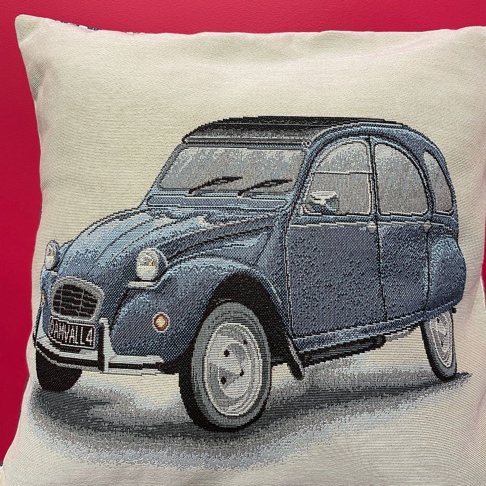 Miniature : Coussin Imprimé Voiture Bleue - Atelier de Jeannette
