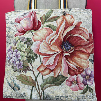 Sac cabas tote bag femme motif fleurs