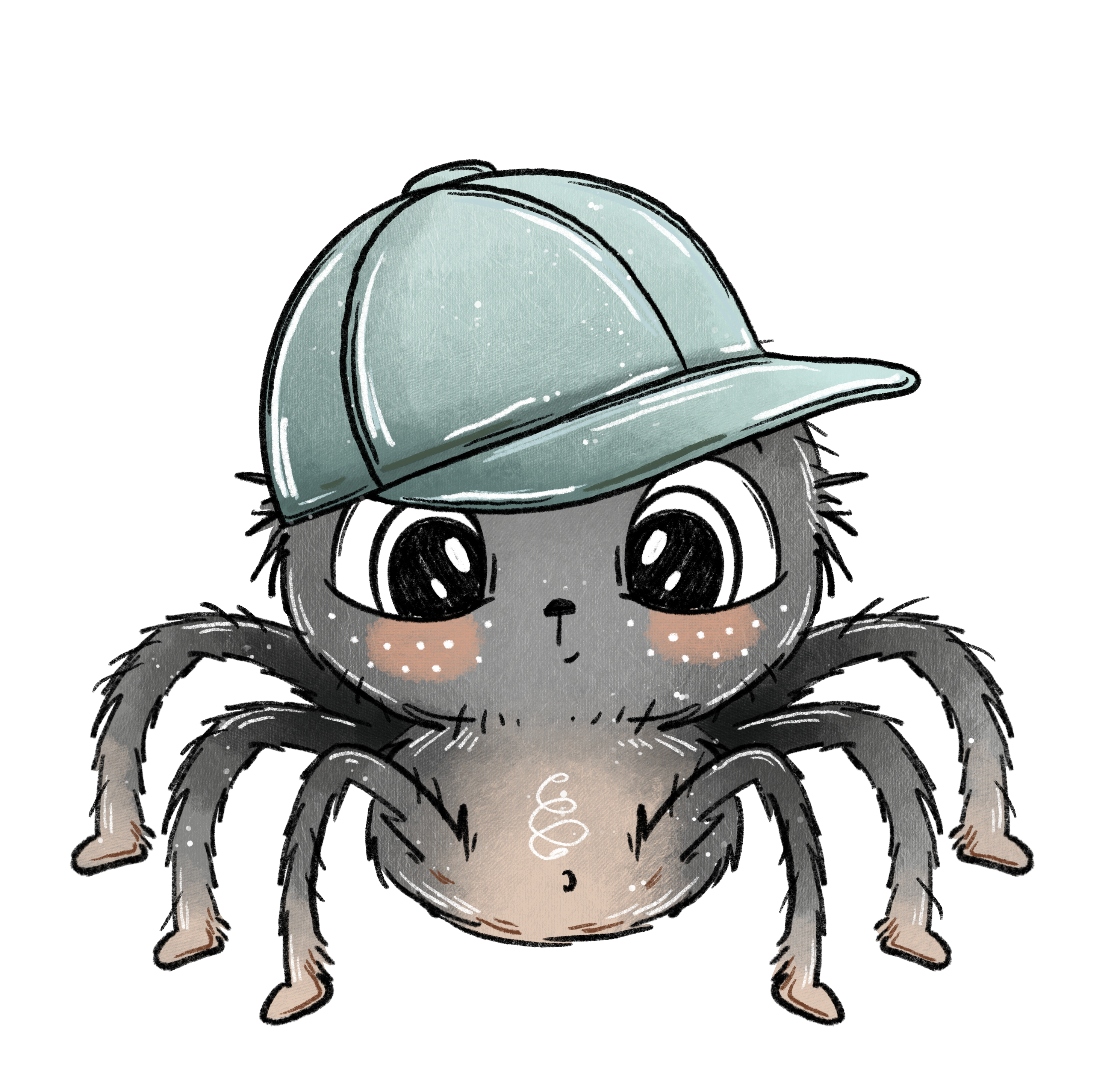 Bügelbild – Spinne mit Mütze