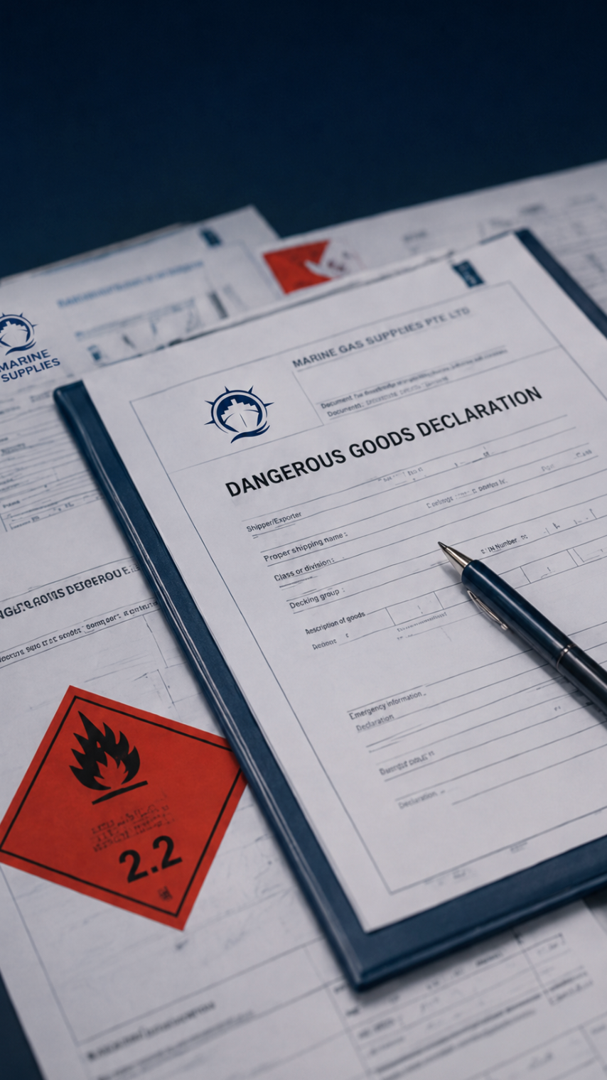 Dangerous goods declaration for egcs scrubber gases