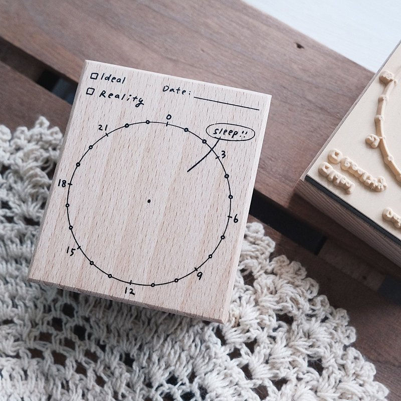 Thumbnail: Bon Bon Stickers - Time Pie Chart Rubber Stamp