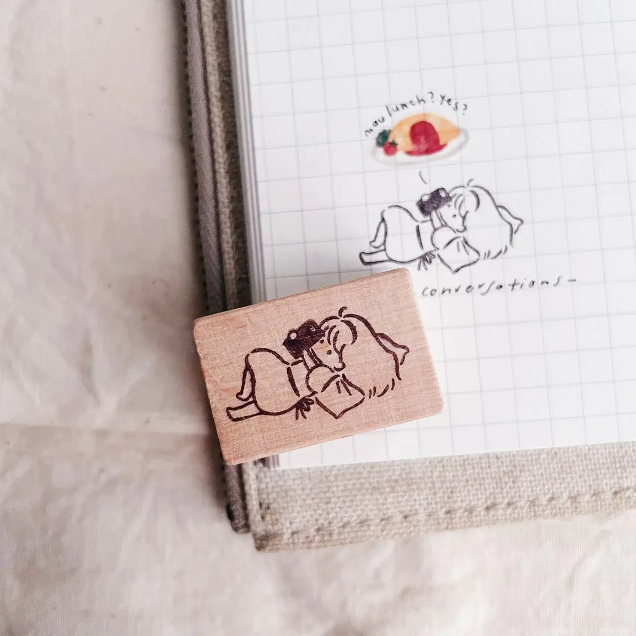 Msbulat -  Girl with Phone "Tok" Rubber Stamp