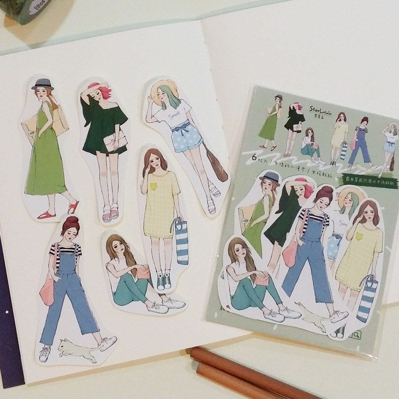 Thumbnail: StarLululu - Strolling Girl Stickers (6 pcs.)