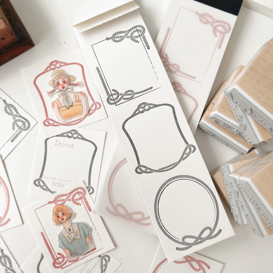 Thumbnail: Journal Pages - Letterpress Knot Frame 3 Pattern Label Book