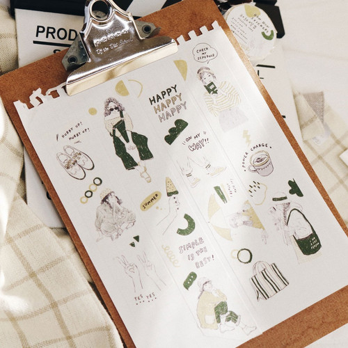 Bon Plan Sticker Bon Bon Stickers - My Color Washi - Yellow Green | The Little Whimsy