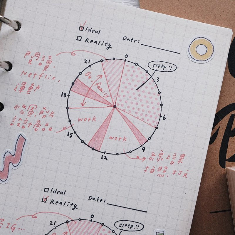 Thumbnail: Bon Bon Stickers - Time Pie Chart Rubber Stamp