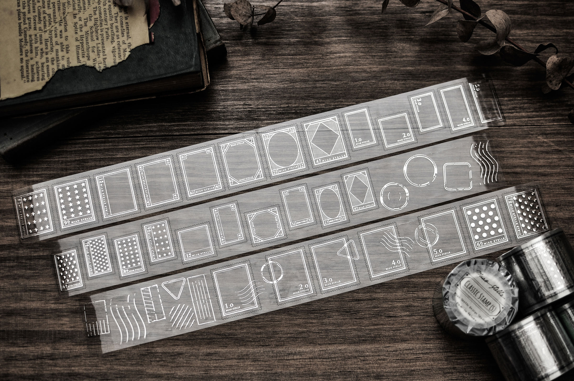 Miao Stelle - Classic Stamp Glossy PET Tape (Gold/Silver Stamping)