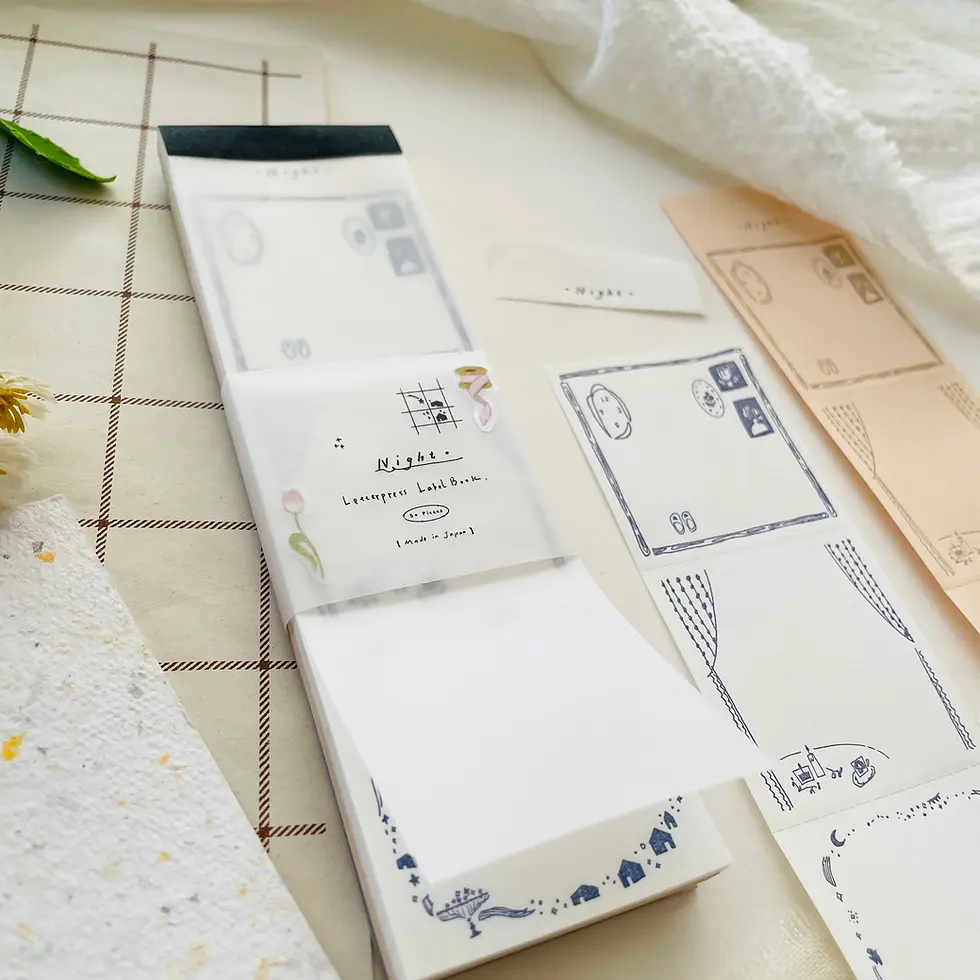 Thumbnail: niconeco x Mori Stationery Letterpress Label Book - Night