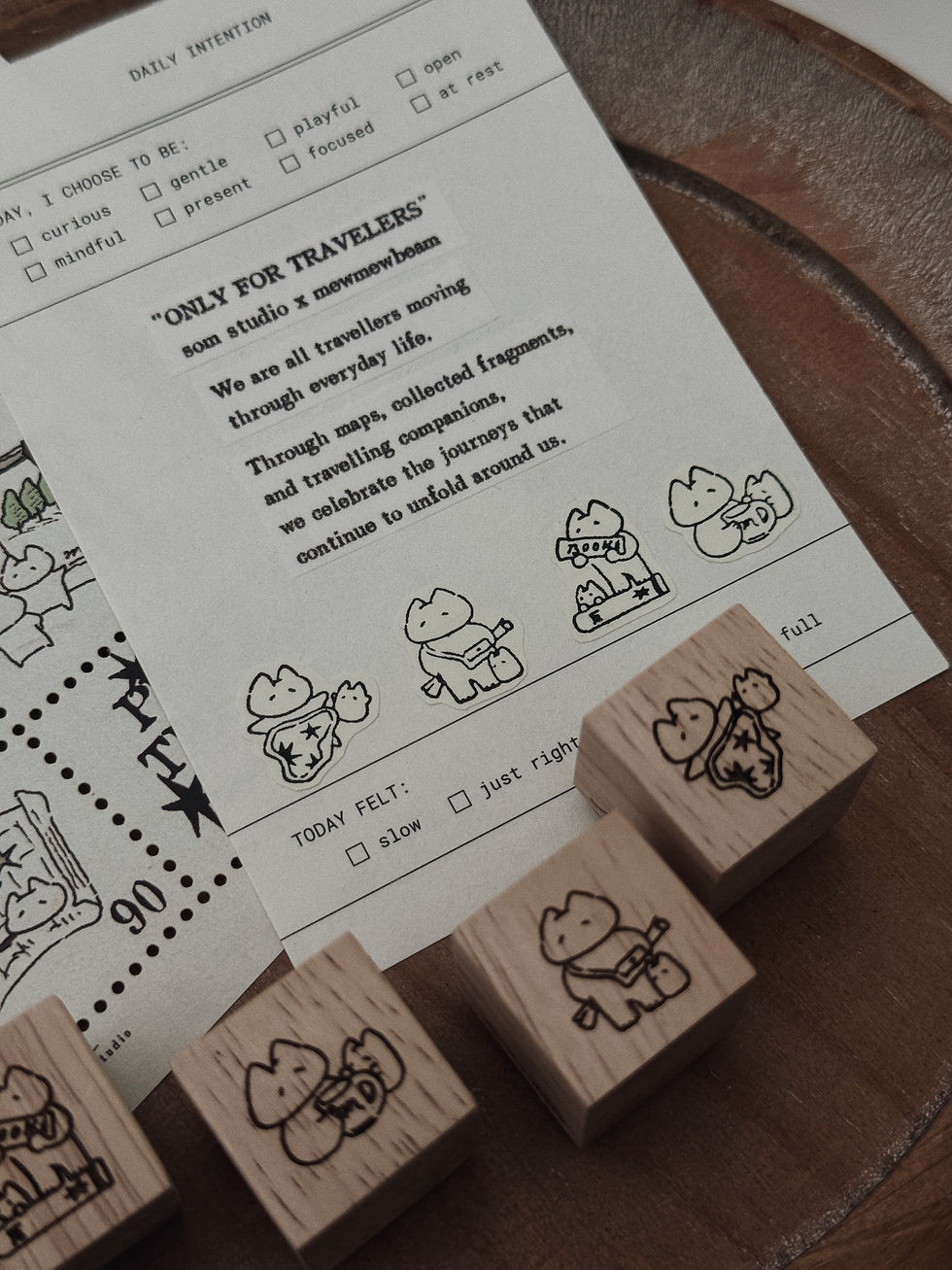 Thumbnail: SOM Studio x mewmewbeam - Only for Travelers Rubber Stamps