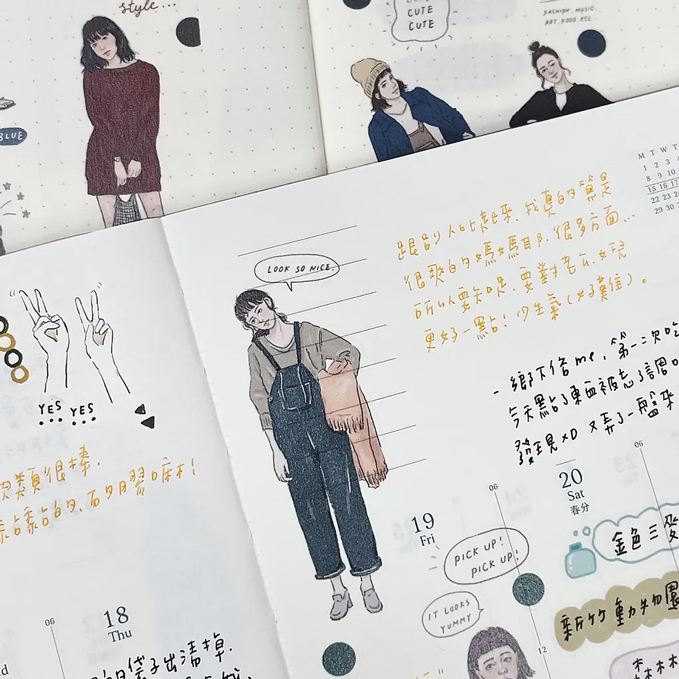 Thumbnail: Bon Bon Stickers - Jewel Colored Outfit Washi Tape