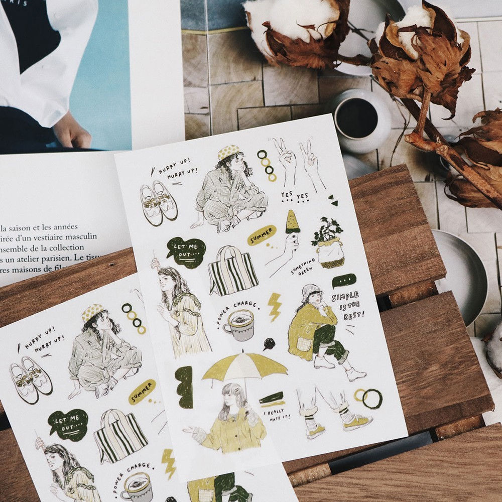 Bon Bon Stickers - Transfer Stickers - Yellow Green Girls