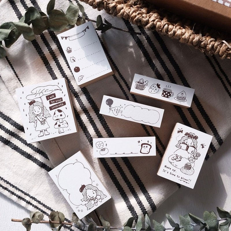 Thumbnail: Bon Bon Stickers - Mary's Spring Gift Rubber Stamp Set