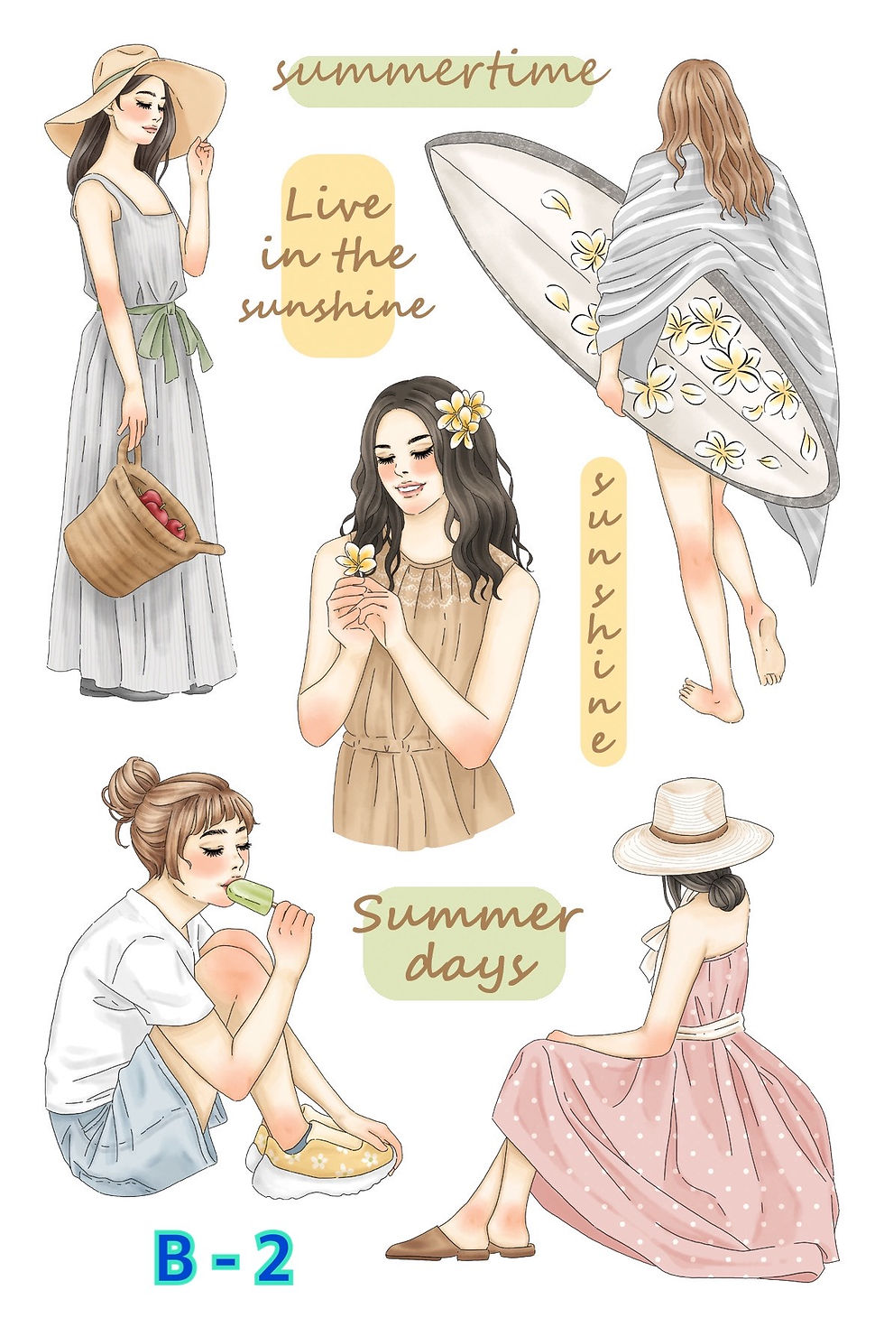 Thumbnail: Windry R. x 63 Penhouse - Sunny Days Transfer Stickers