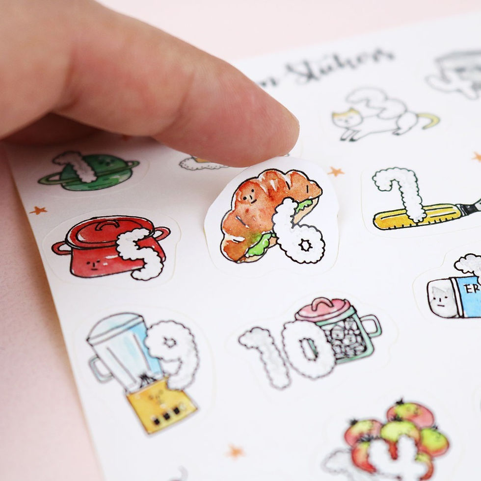 Thumbnail: Bon Bon Stickers - Kiss Cut Stickers - Marshmallow Date