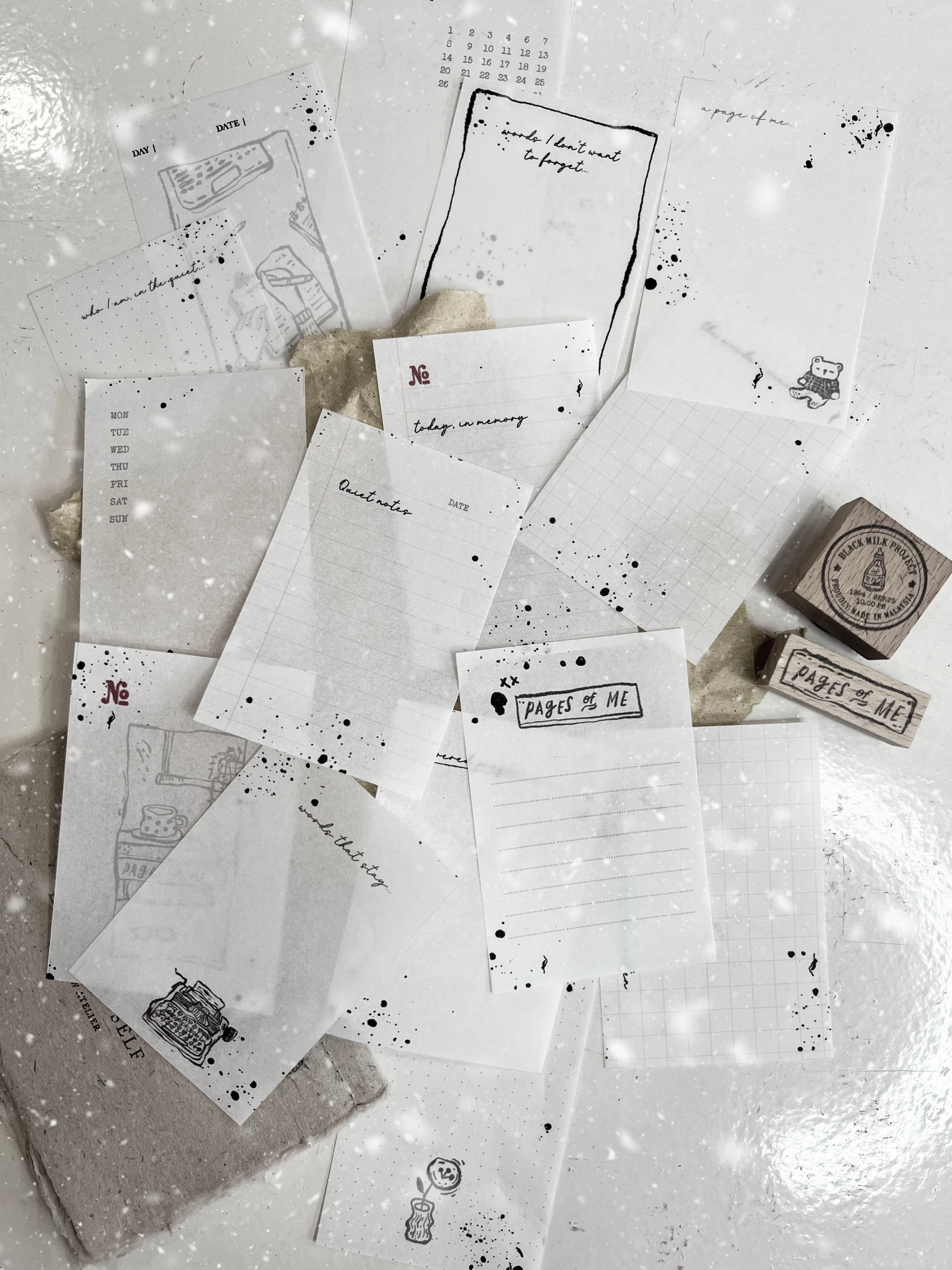 Black Milk Project - Pages of Me - Loose Paper Sheet Set