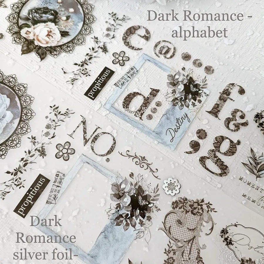 Thumbnail: Journal Pages - Dark Romance Alphabet Matte and Glossy PET Tape