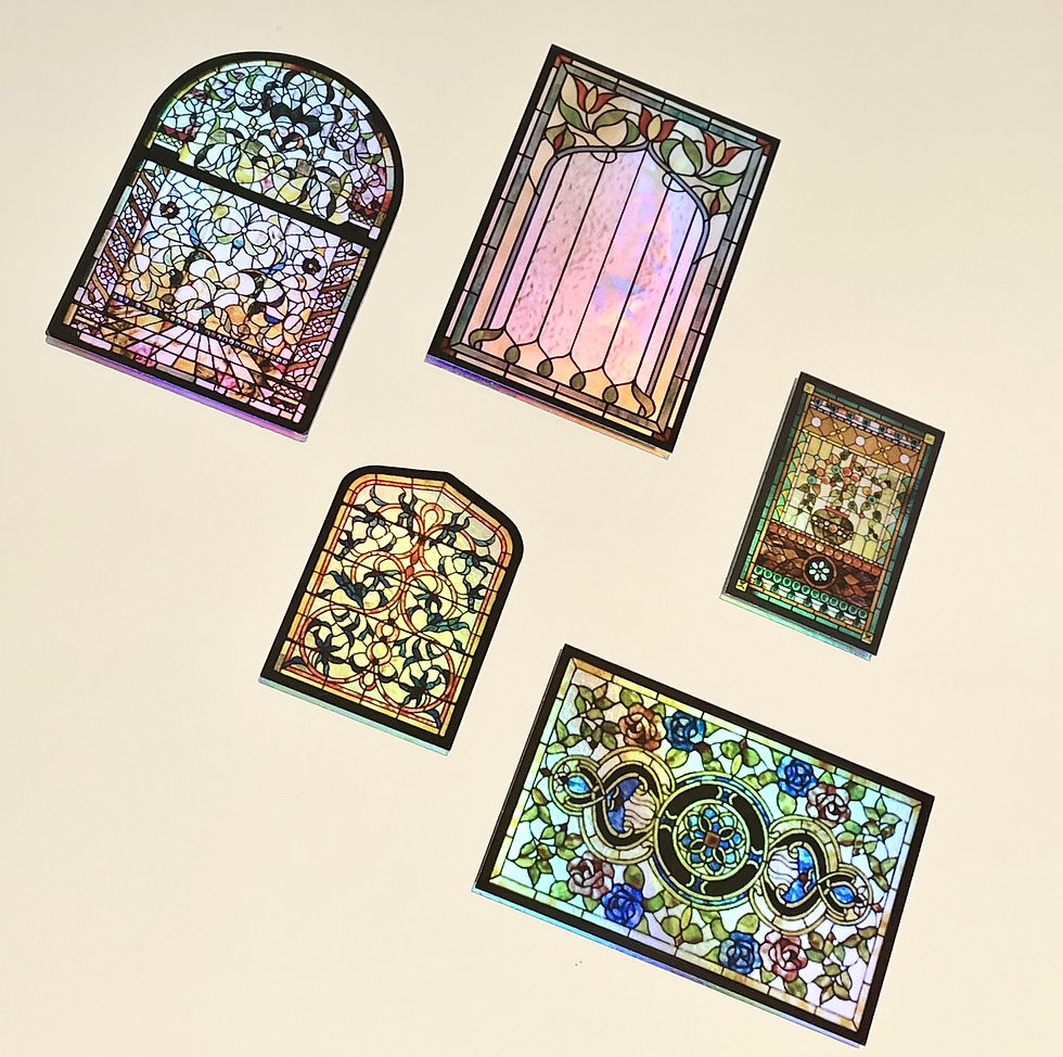 Thumbnail: Kiroku Studio - Stained Glass Holographic Sticker Set