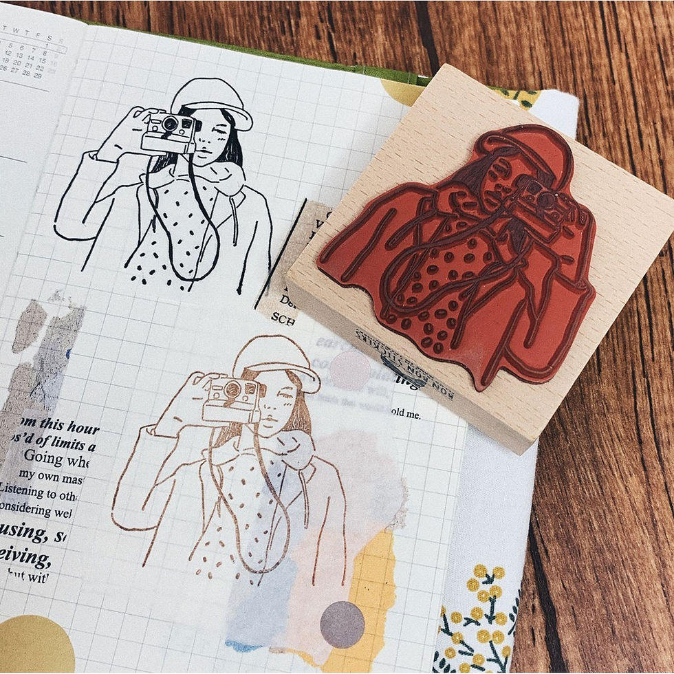 Thumbnail: Bon Bon Stickers - Camera Girl Stamp