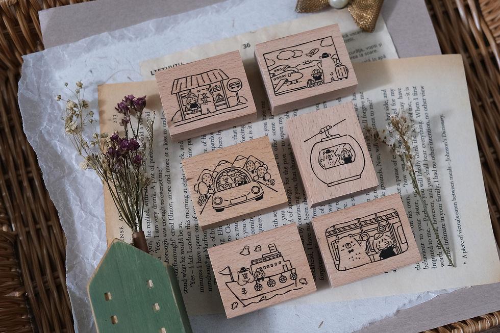 Thumbnail: Eileen Tai - Bear & Girl: Travel Together Rubber Stamps