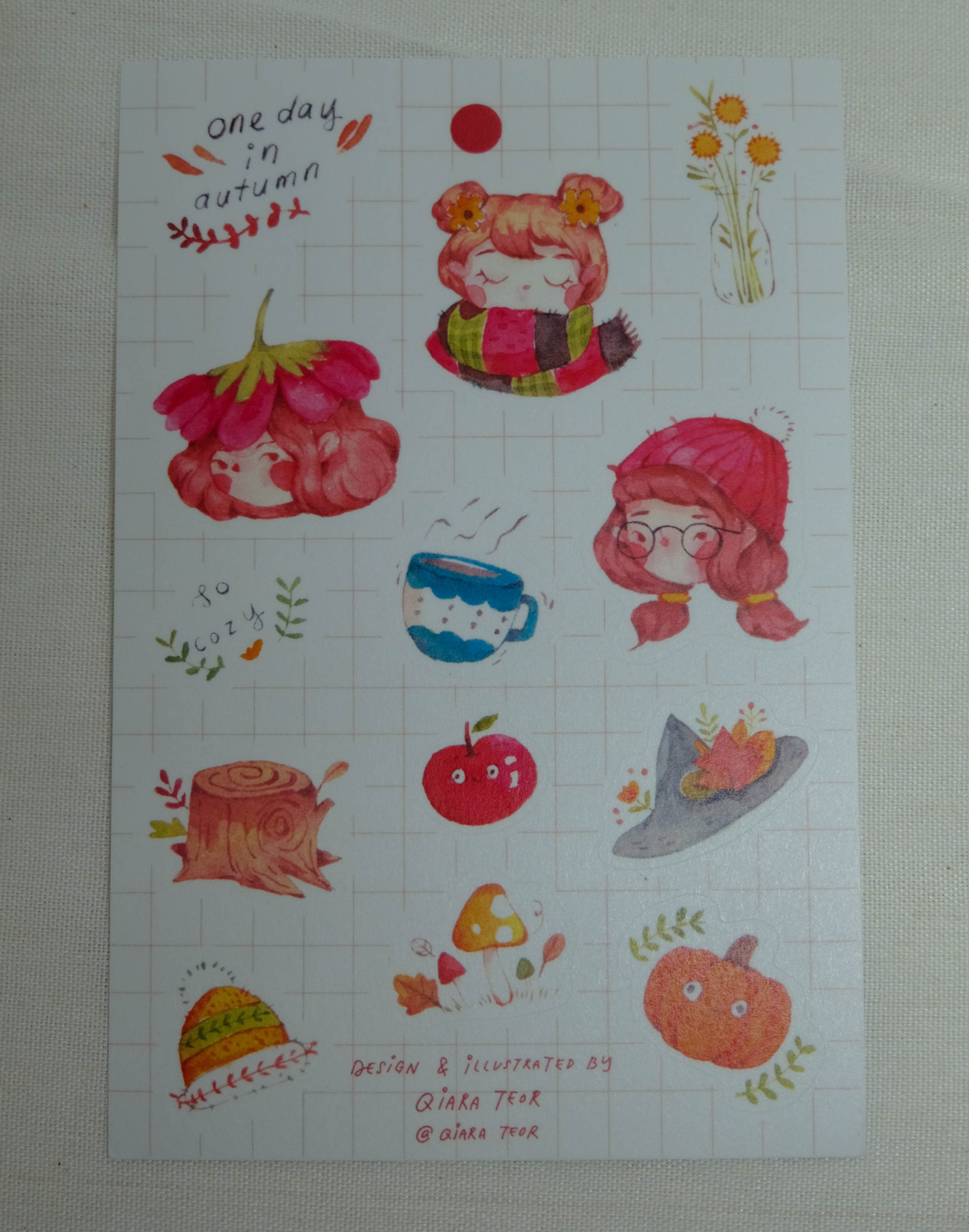 Qiara Teor - One Day In Autumn Washi Sticker Sheet