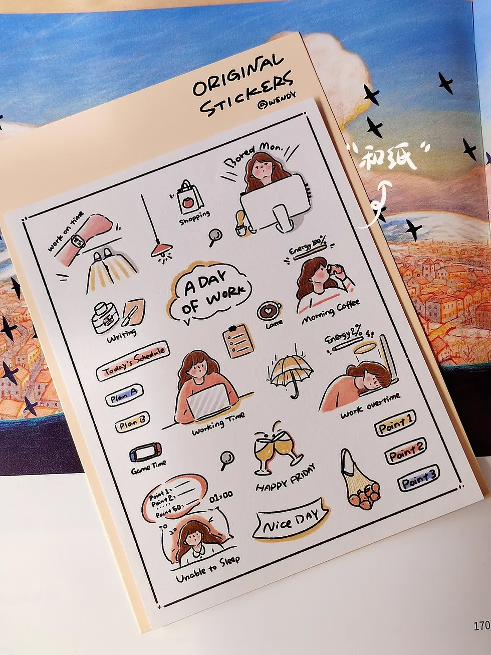 Thumbnail: Wendy Studio - A Day of Work Sticker Sheet