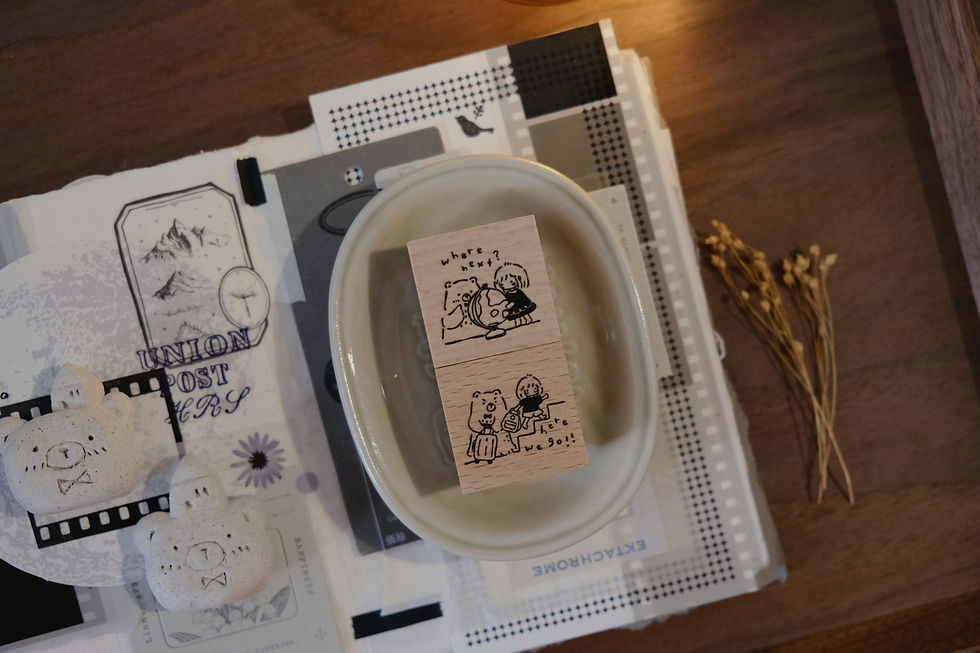 Thumbnail: Eileentai.85 - Bear & Girl: Where Next and Let's Go Rubber Stamp