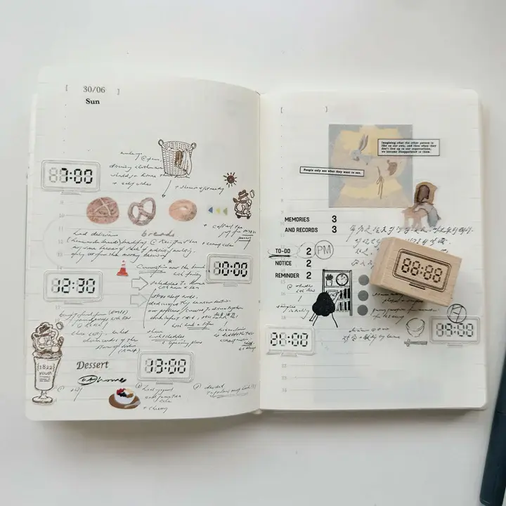 Thumbnail: SOM Studio x sho little happiness - Time & Routine Rubber Stamps: