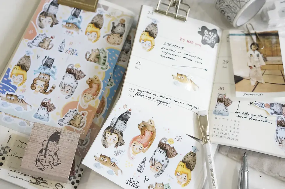 Thumbnail: Black Milk Project - Cat Stack Paper Sticker and Mini Transparent Sticker Sheet