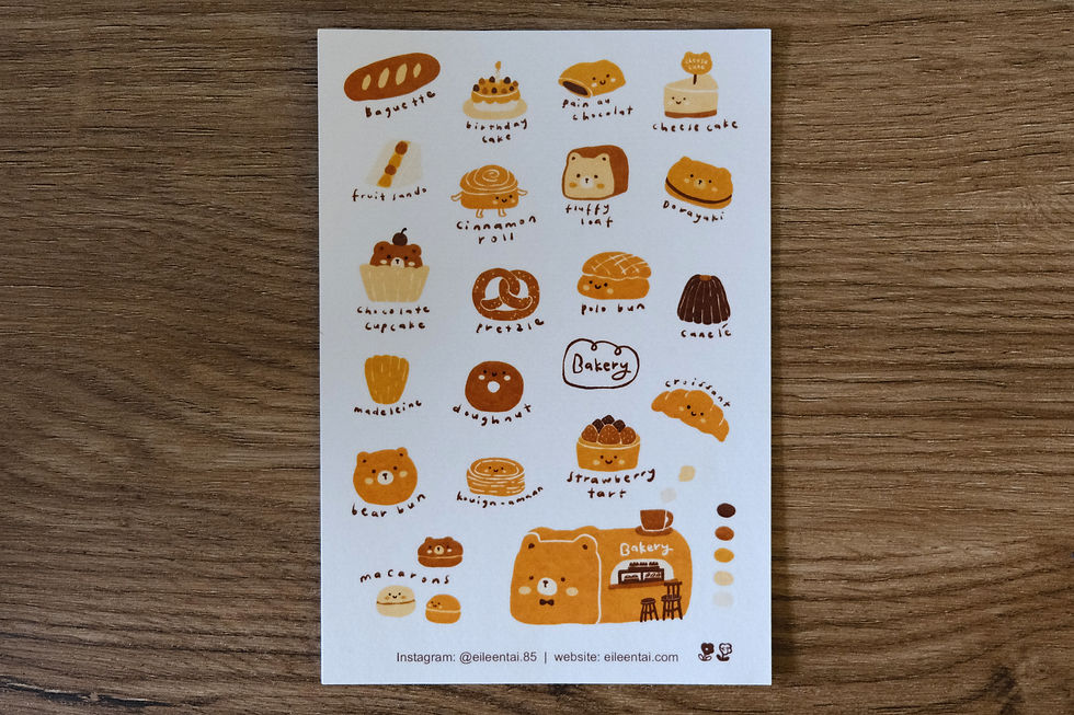 Thumbnail: Eileentai.85 - Bearkery Sticker Sheet (2 colors)