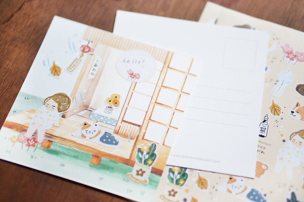 Thumbnail: Black Milk Project - Engawa DIY Postcard Set (with Engawa Stamps)