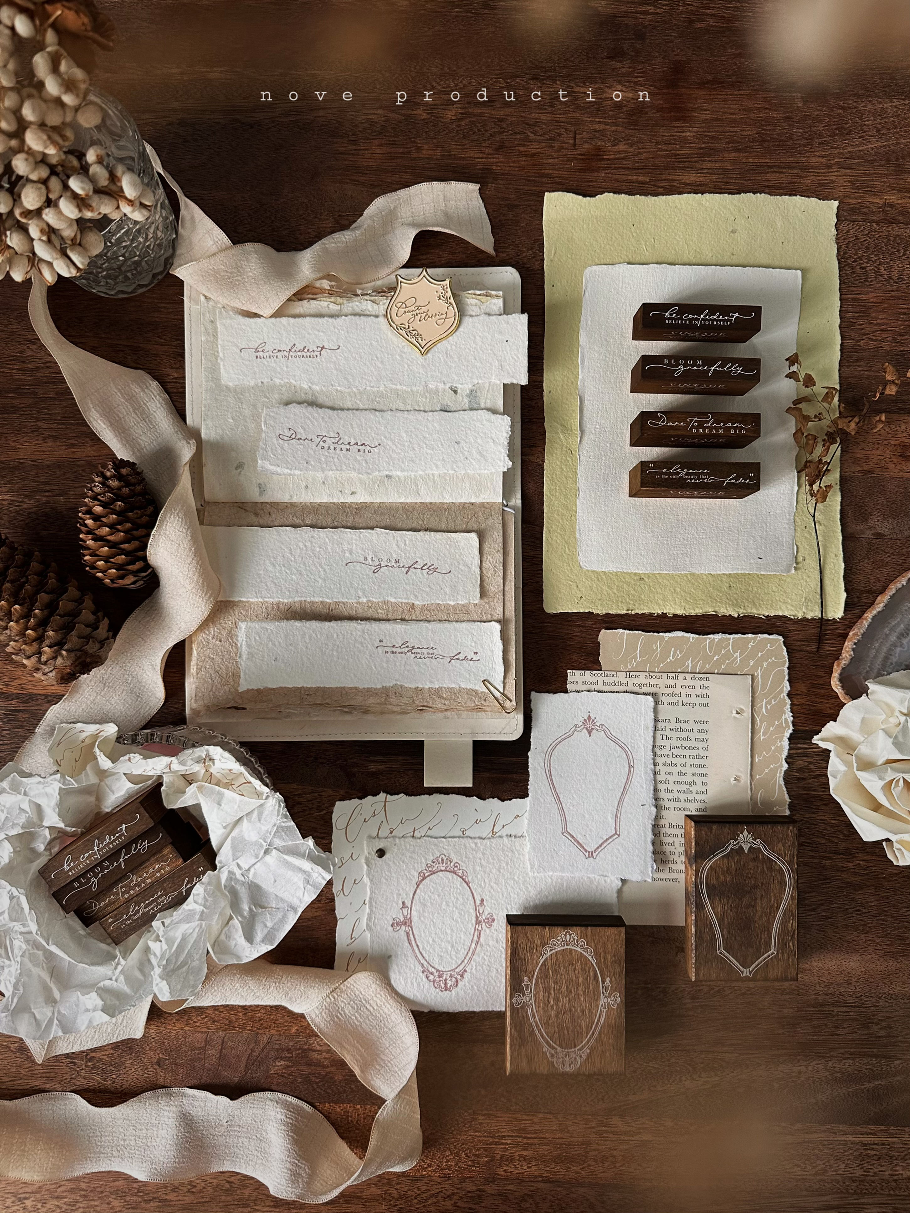 Nove - Vintage Elegance Collection - Rubber Stamps