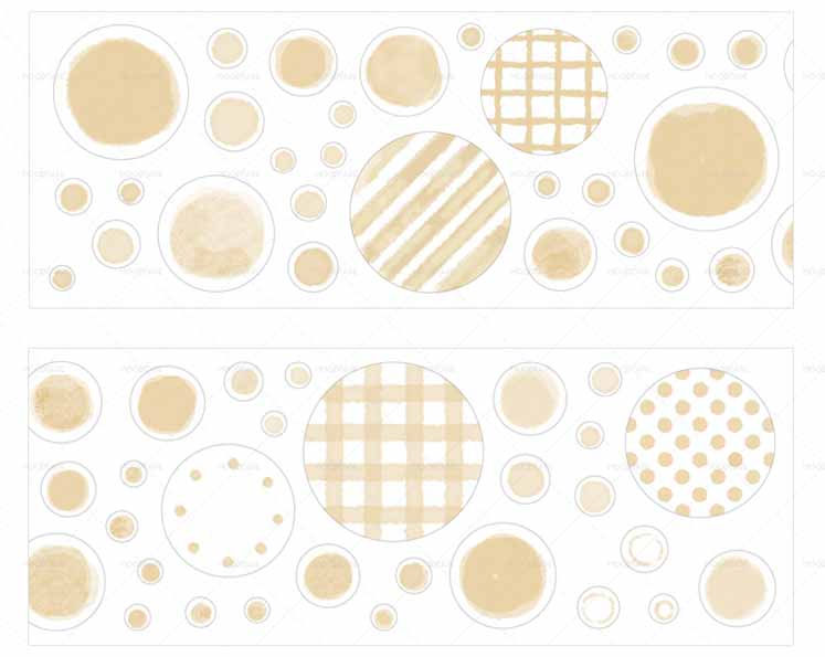 Thumbnail: Watercolor Die-cut Circle Pattern Washi Sticker Tape