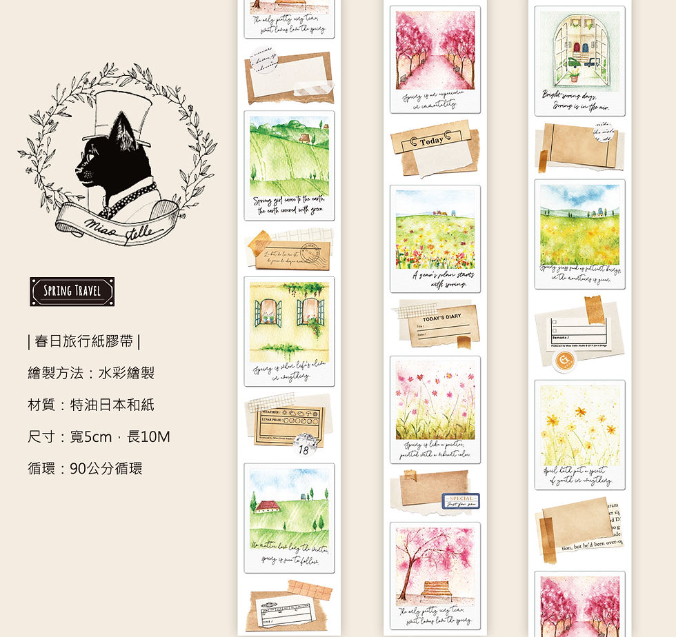 Thumbnail: Miao Stelle - Spring Travel Washi Tape (with Release Paper)