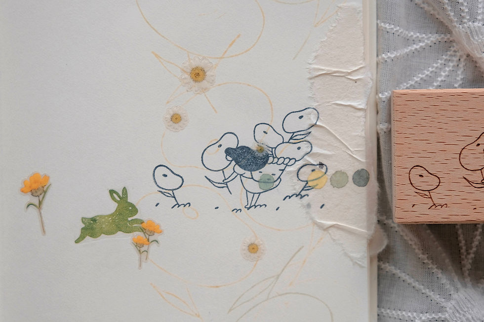 Thumbnail: Bighands - A Walk Series - Pick Some Flowers Rubber Stamp