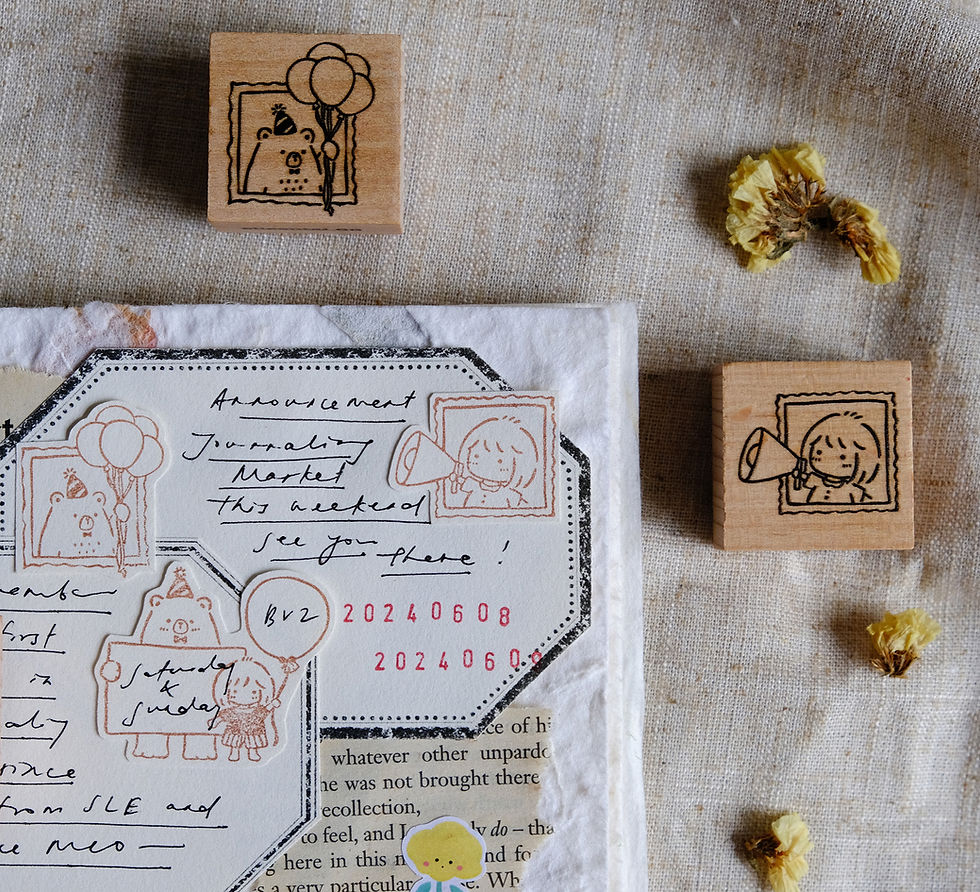 Eileentai.85 - Bear & Girl: Celebration Series Rubber Stamps