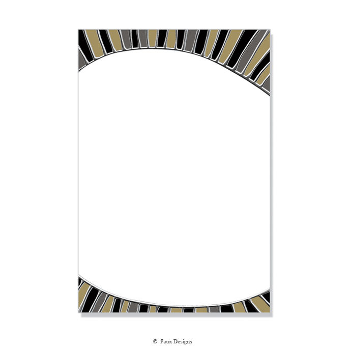 Avalon Black, Pewter/Gold Invitation - Blank