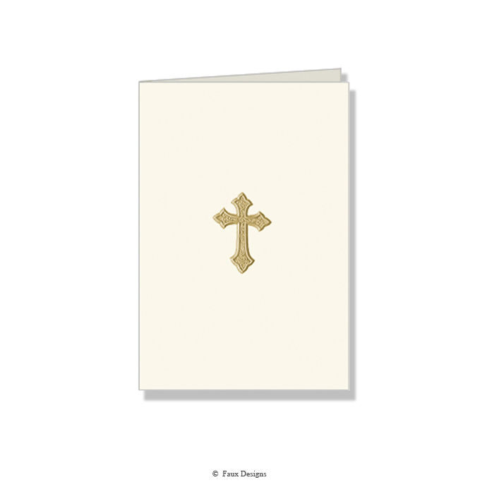 Cross Gold on Ivory Folded Note