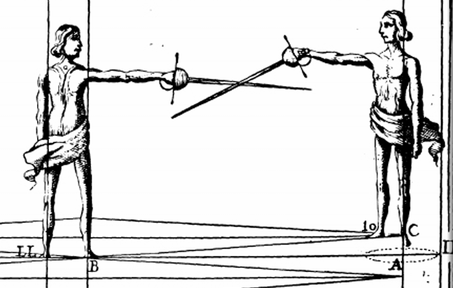 Figure 4: Both fencers are in the acute angle