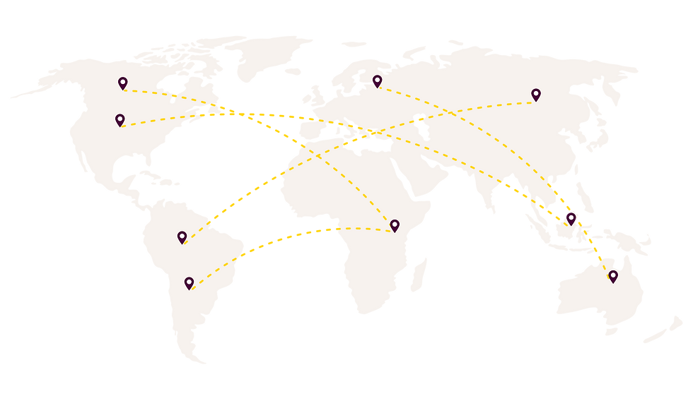 World Map with lines representing a global network