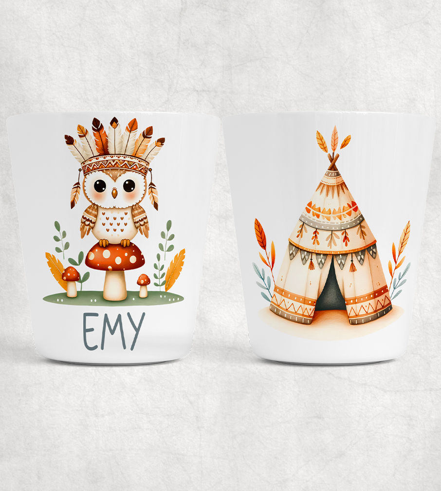 Verre incassable - modèle animal tipi indien - 48 modèles - pour chez la nounou, la crèche, l'école, la maison