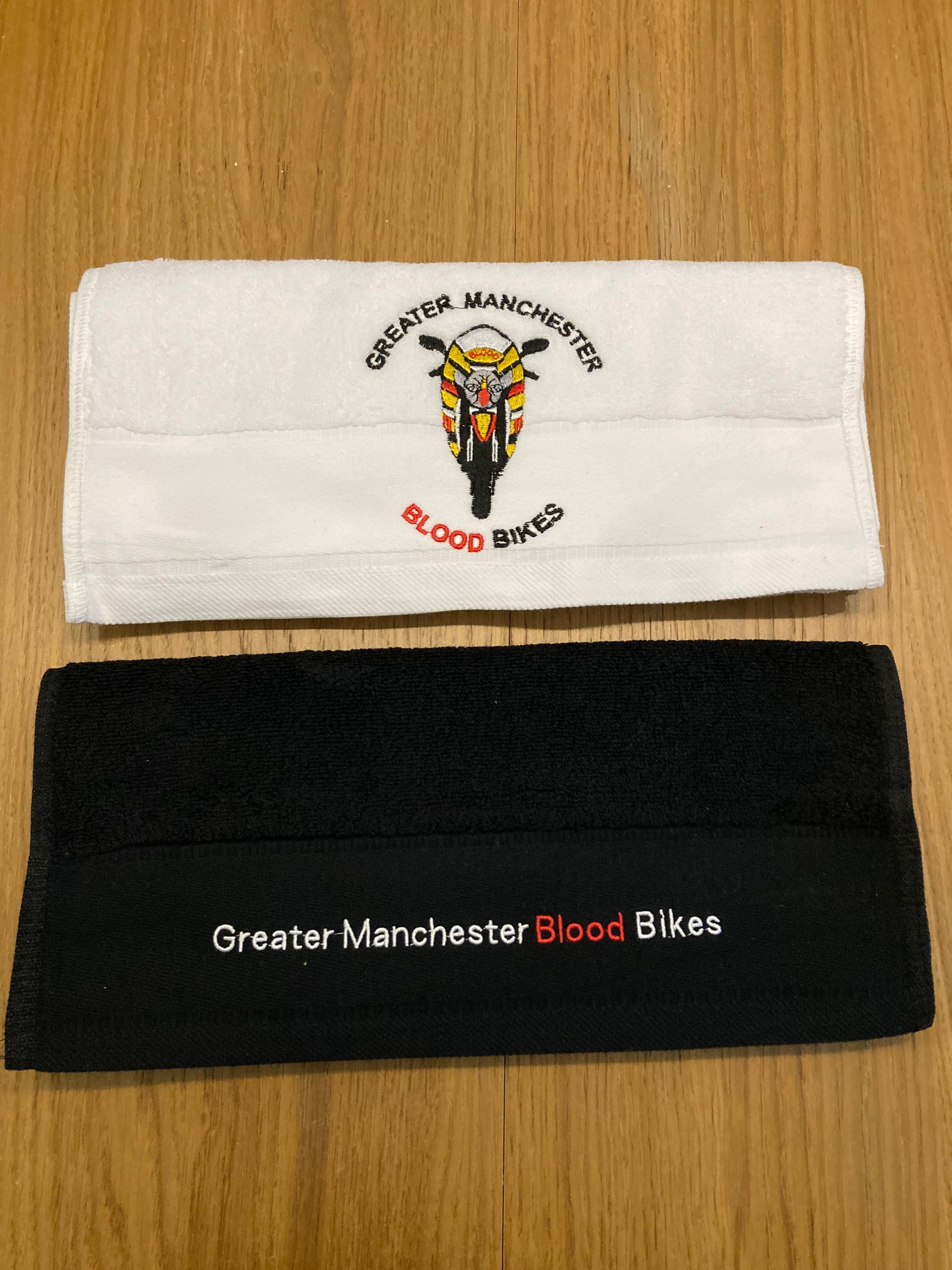 Greater Manchester Blood Bikes Gym Towels (choice of two colours)