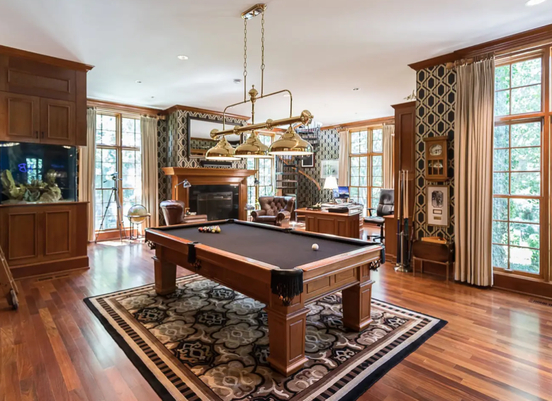Travis Kelce's new mansion billiard room