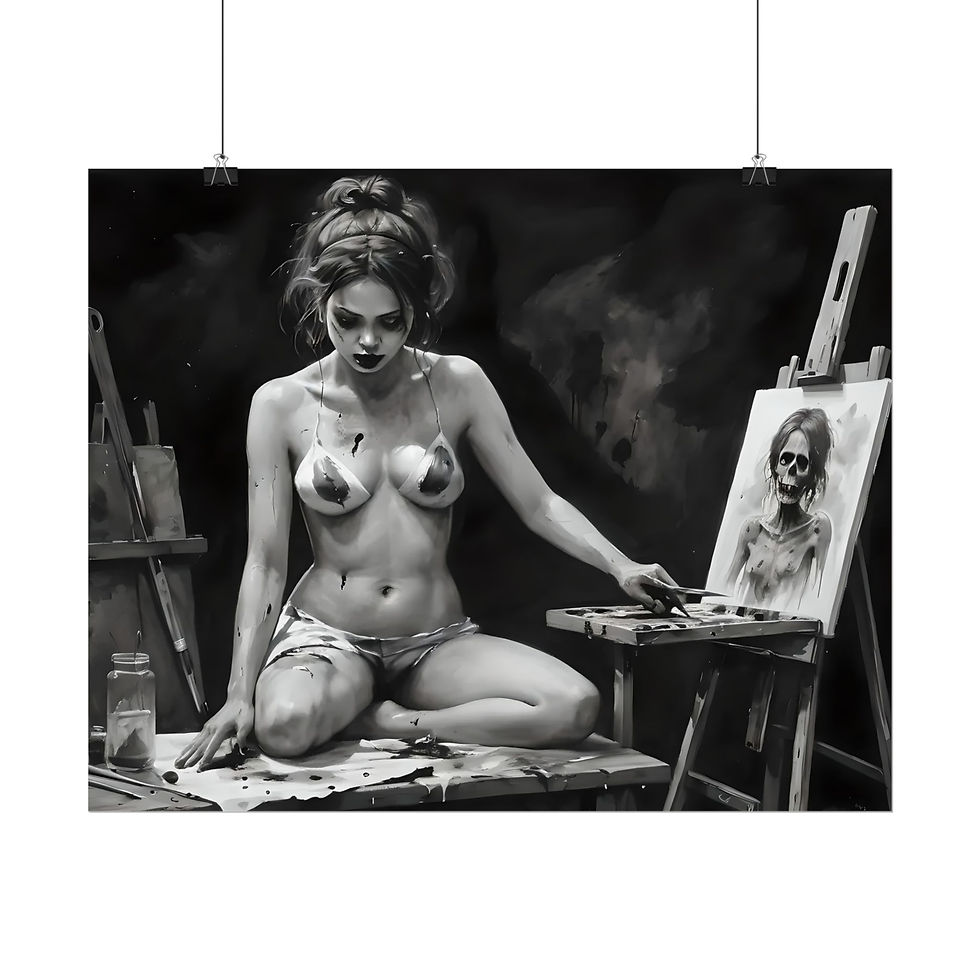 Thumbnail: Self Portrait Eliza - Art Print - The Zombie Artist 
