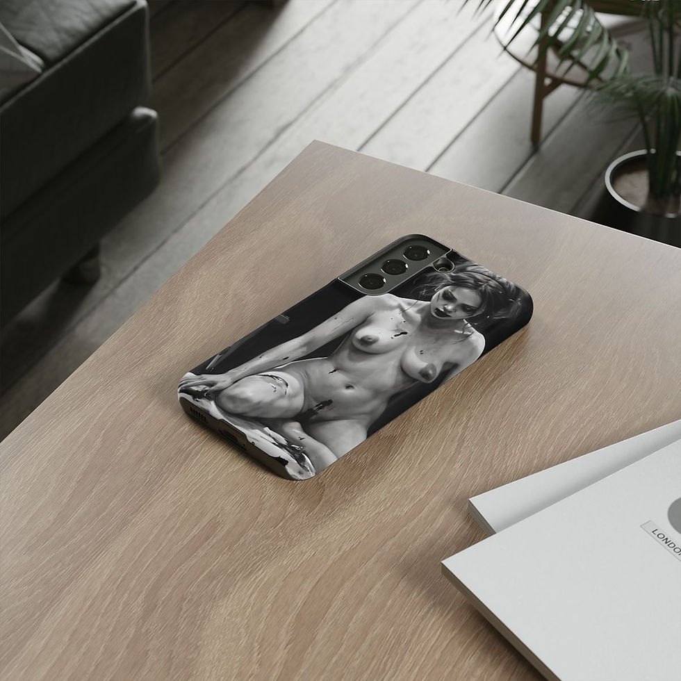 Thumbnail: Self Portrait Eliza - Nude Zombie Artist - Tough Phone Case (Z Rated)